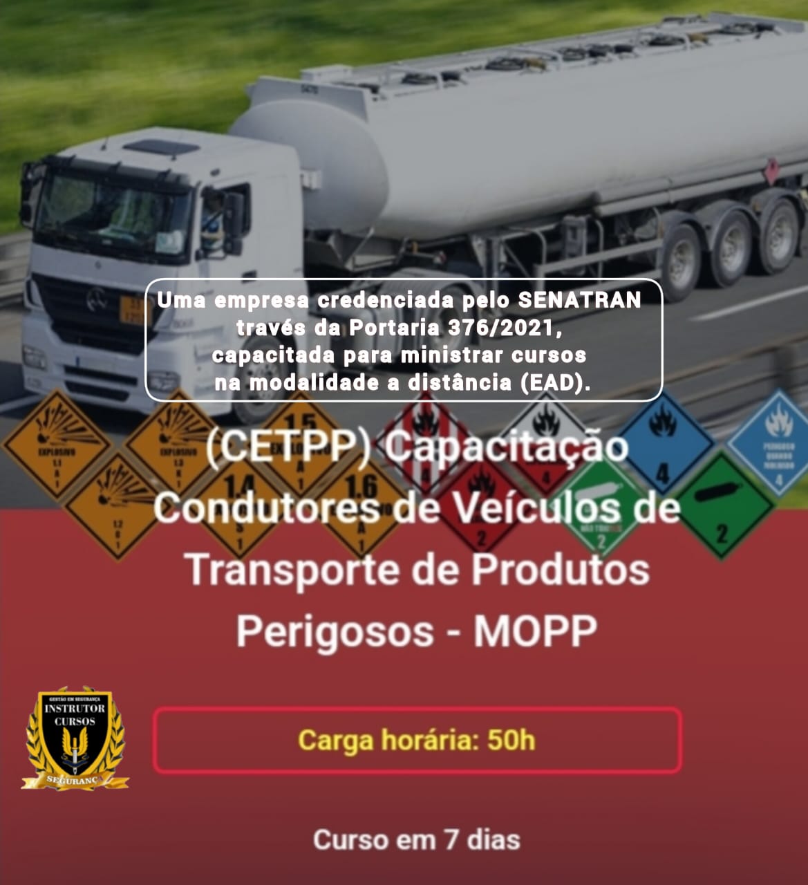 Capacitação de Condutores de Veículos de Transporte de Produtos Perigosos