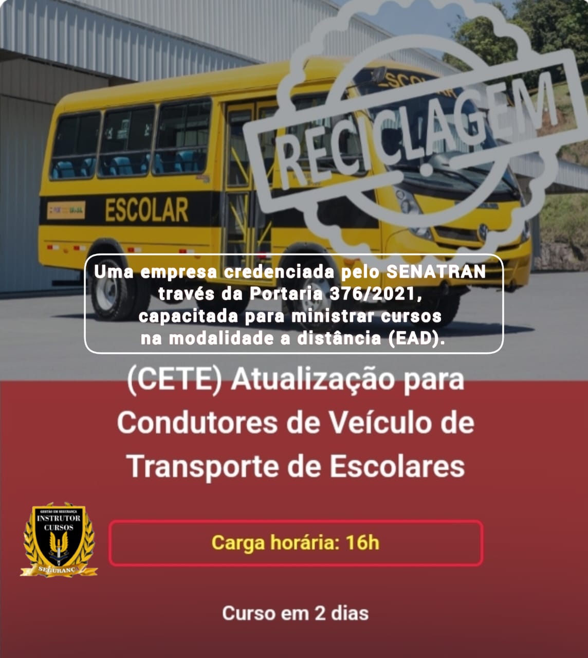 Atualização para Condutores de Veículo de Transporte de Escolares